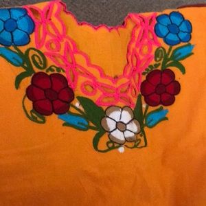NWT Mexican top embroidered Blusa mexicana Yellow for women